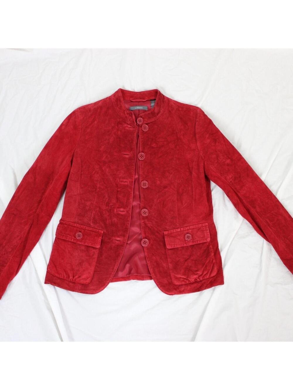 Vintage Liz Claiborne red suede jacket. Size small